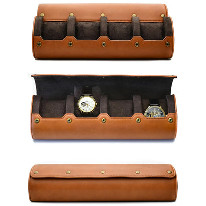 Watch Travel Case ,6 Slot Watch Roll Travel Case Organizer Display - PU Leather Watch Case - Watch Organizer for Men & Women