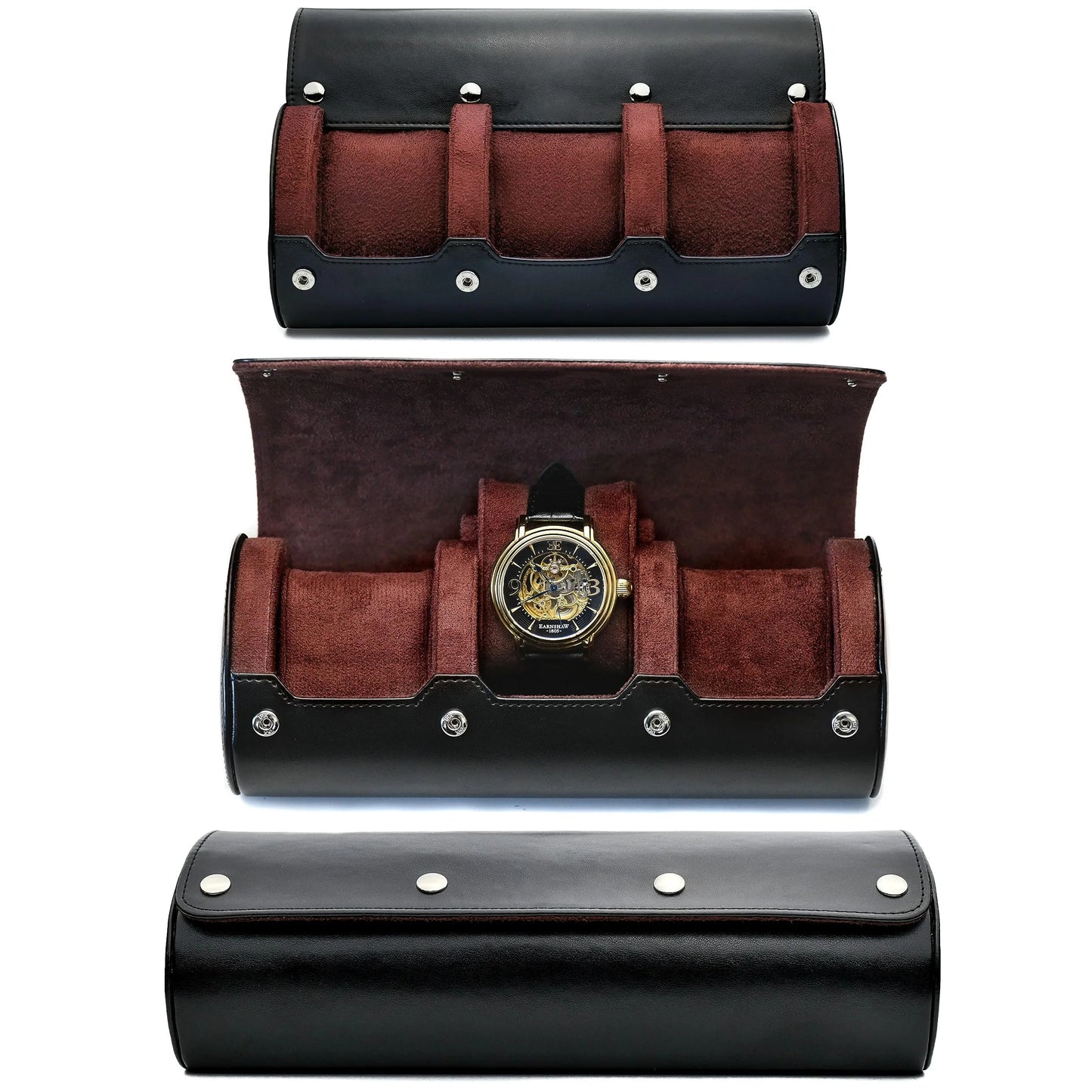 Watch Travel Case ,6 Slot Watch Roll Travel Case Organizer Display - PU Leather Watch Case - Watch Organizer for Men & Women