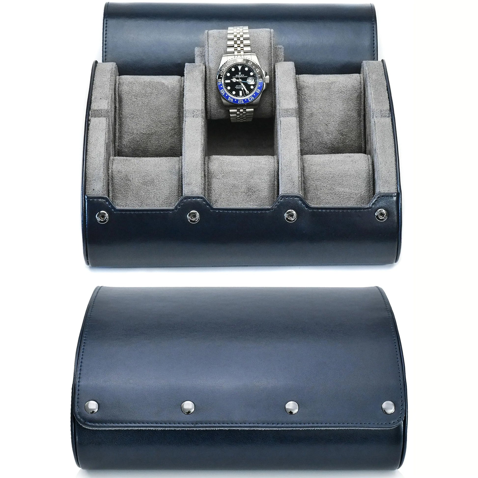 Watch Travel Case ,6 Slot Watch Roll Travel Case Organizer Display - PU Leather Watch Case - Watch Organizer for Men & Women